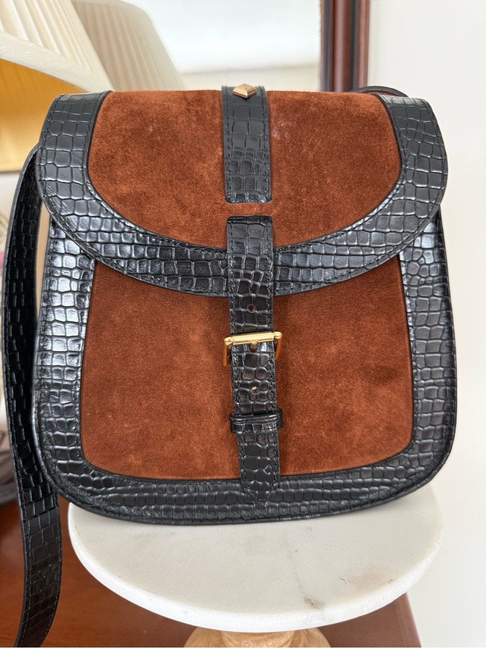 French Designer Herbert Two Toned Leather Bag